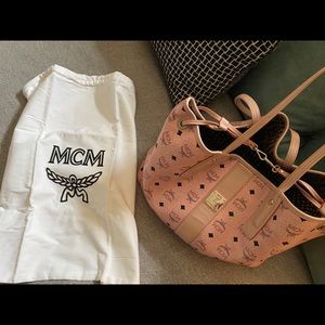 MCM Pink LIZ Medium Visetos Tote Authentic